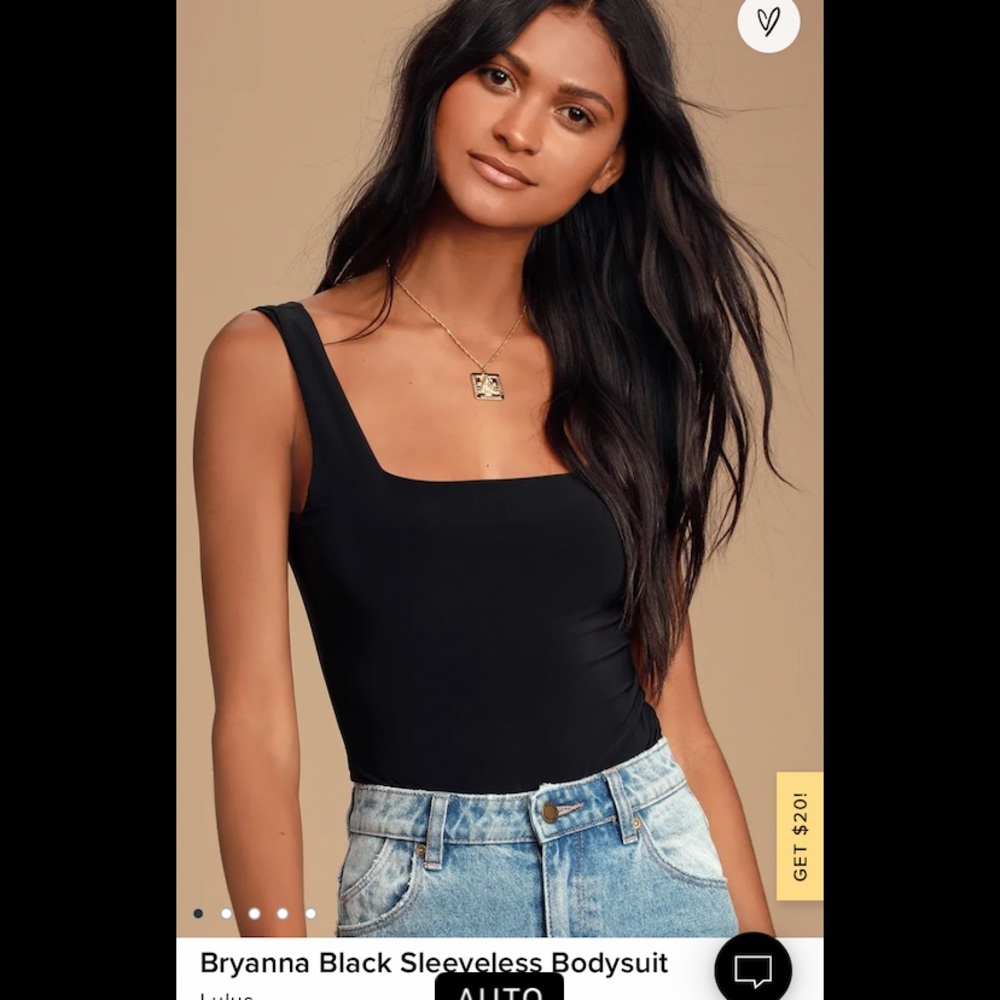 Bryanna black sleeveless bodysuit